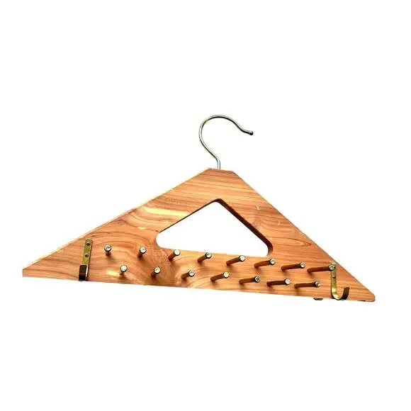 Vtg Cedar Wood Tie & Belt Hanger Closet Organizer with 40 Pegs