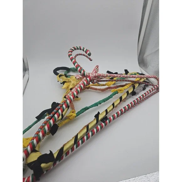 🎀 Handmade Fabric-Wrapped Wire Clothes Hangers with Decorative Bows 🎀