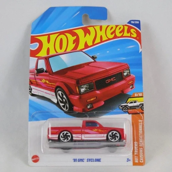 Hot Wheels Red‎ '91 GMC Syclone Toy Car - NEW