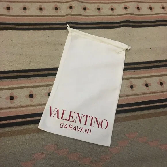 Valentino Garavani white drawstring Dustbag  14” x 8” Red lettering Garment bag