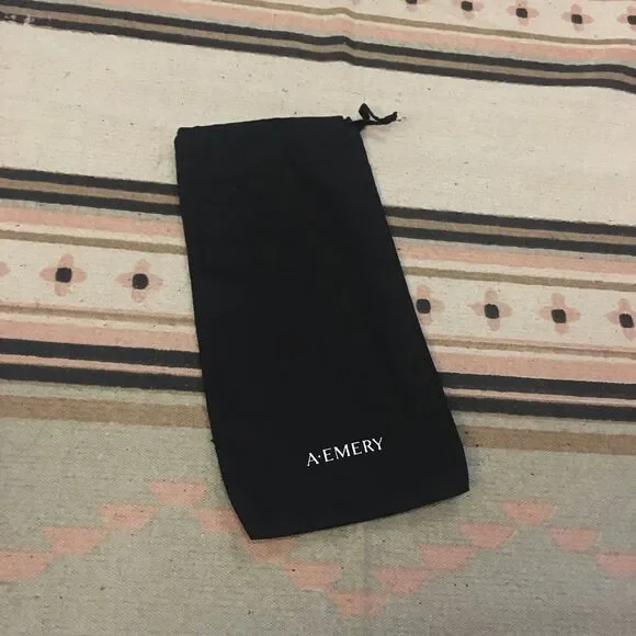 A.EMERY Black drawstring dustbag 12” x 6” new garment bag