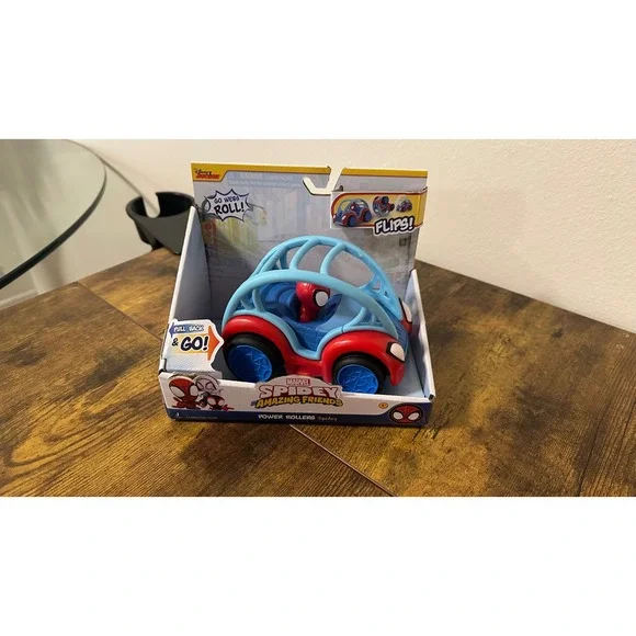 Marvel Spidey and His Amazing Friends Power Rollers Spidey Pull Back Toy Car