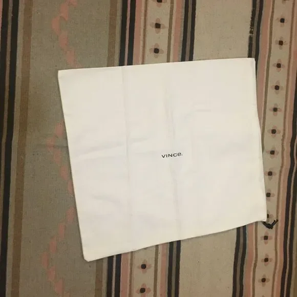 Vince White drawstring dust-bag garment bag  new  17” x 15”