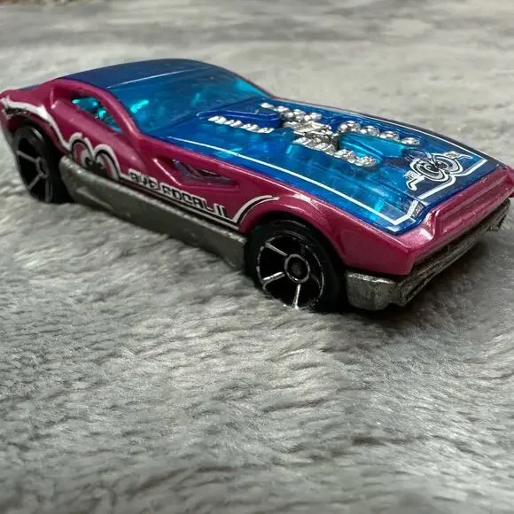 Hot Wheels Bye Focal Blue Pink Diecast Race Car Vintage
