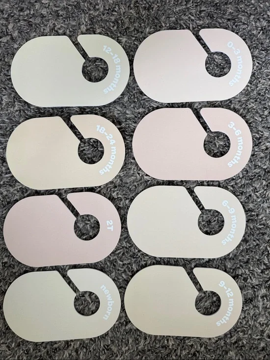 Neutral Pastel Baby Closet Dividers - Soft Cream & Light Pink