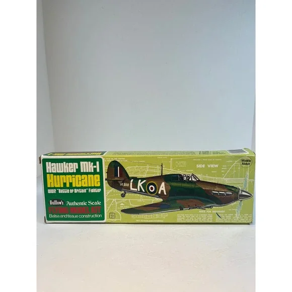 Guillows Hawker Mk-I Hurricane Balsa Flying Model Kit 506 WW2 Fighter 16.5in