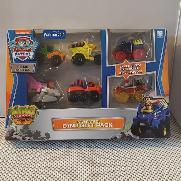Paw Patrol Dino Gift Pack Nickelodeon Dino Rescue True Metal 6 vehicles NWT