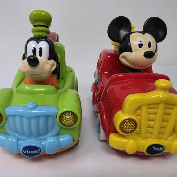 VTech Mickey Mouse and Goofy Toy Cars Lot of 2