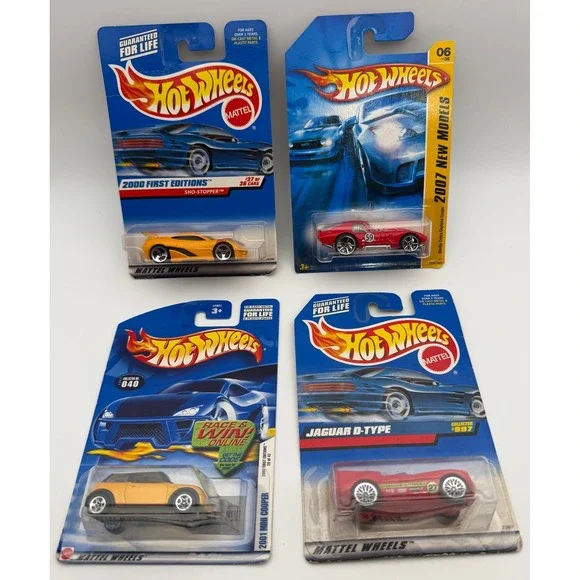Hot Wheels Lot 4 Shelby Cobra Daytona Sho-Stopper Mini Cooper Jaguar D-Type 1:64