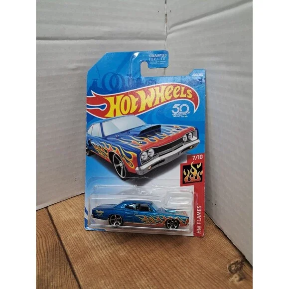 Hot Wheels HW Flames Blue with Flames ' 69 Dodge Coronet Superbee