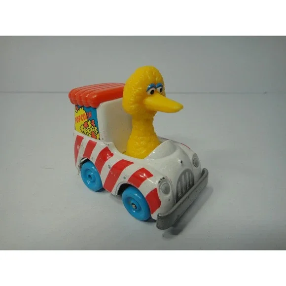 Vintage 1983 Playskool Sesame Street Big Bird Popcorn Truck Diecast Toy Car EUC