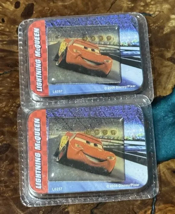 PAIR of NEW Disney Pixar CARS Lightning McQueen LED Blinking Pins 2006