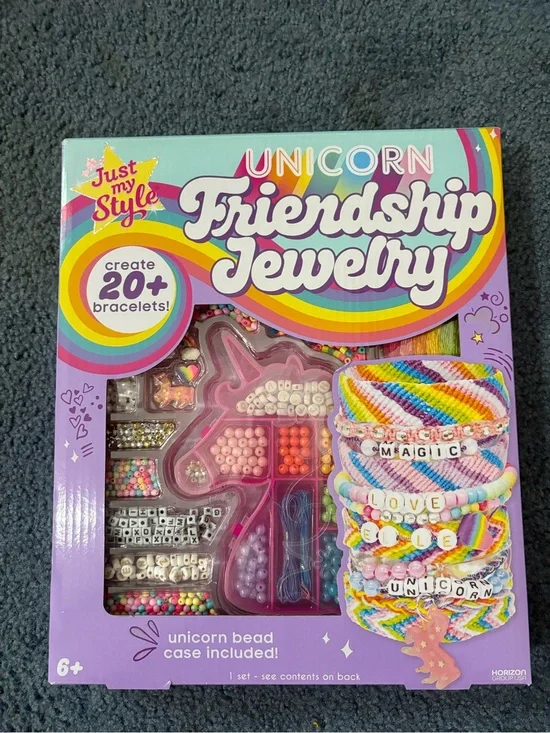 Unicorn Friendship Jewelry Kit — Rainbow Bead Bracelet Set