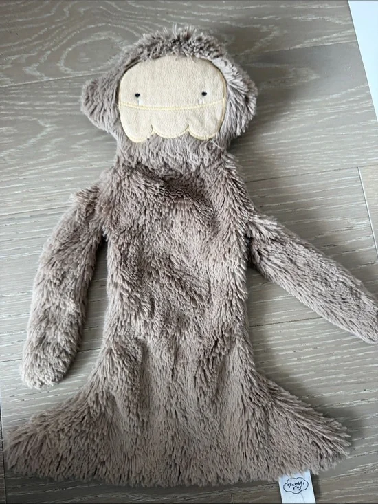 Plush Brown Monkey Lovey Security Blanket - Soft Snuggle Toy