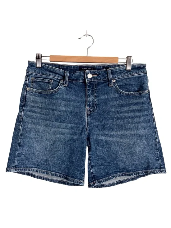Lucky Brand Women’s Denim Shorts Long Inseam Bermuda Retro Y2K Casual Size 8/29