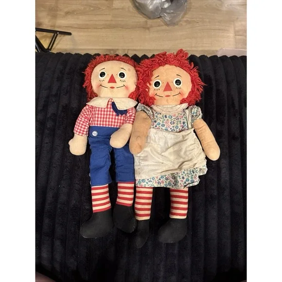 Vintage Raggedy Ann & Andy‎ Dolls Rag Doll Kinckerbocker Toy Co - Stains