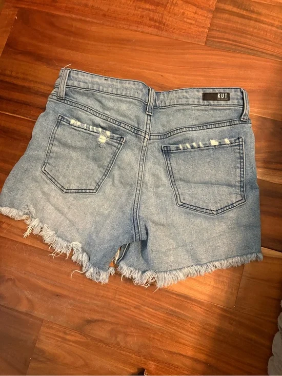 KUT from the Kloth Jane Long Shorts Size 6 High Rise Distressed Frayed 30 (1141)