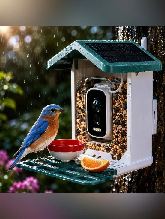 Happy Birdy Smart Bird Feeder 2.5K Camera Solar AI Bird Recognition WiFi