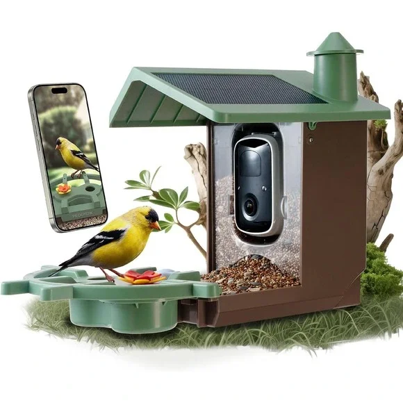 PeckPerk Smart Bird Feeder Solar Panel 2K UHD AI Identification
