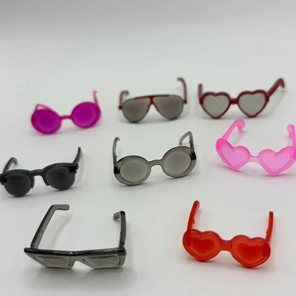 Barbie Doll Sunglasses Lot of 8 Heart Round Aviator Fashion Accessories Toy Pink