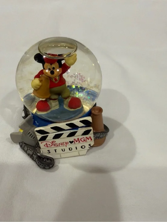 Vintage Disney Mickey Mouse Snow Globe with Red, Black, Yellow, Blue Accents