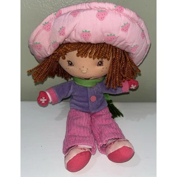 Vintage Strawberry Shortcake Plush Doll Winter outfit 11” Rare