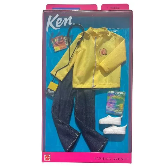 Vintage 2002 Mattel Ken Fashion‎ Avenue “Hip Hop Style” Yellow Jacket Outfit NIP