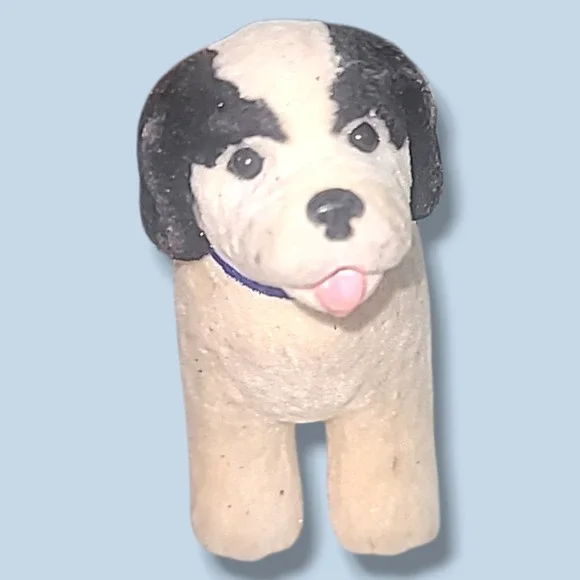 1999 Barbie Pet Lovin‎ Twins Sheepdog Flocked Puppy Dog Mattel Figure Toy