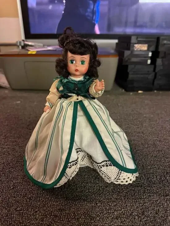Madame Alexander Scarlett O'Hara 8-Inch Doll in Green Striped Gown