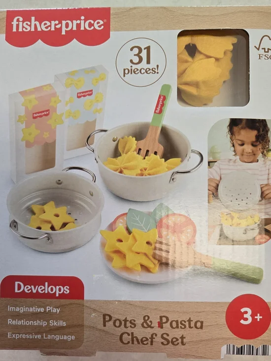 Fisher-Price Pots & Pasta Chef Set - 31 Pieces.  Never opened.