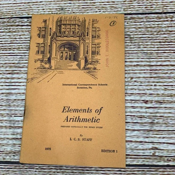 Elements of‎ Arithmetic Textbook International Correspondence Schools 1945 Ed