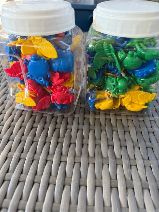 Colorful Plastic Counting Bugs - Blue, Red, Yellow, Green