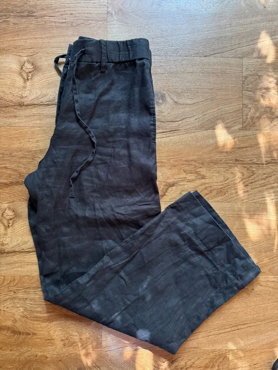 COS Black Linen Pants