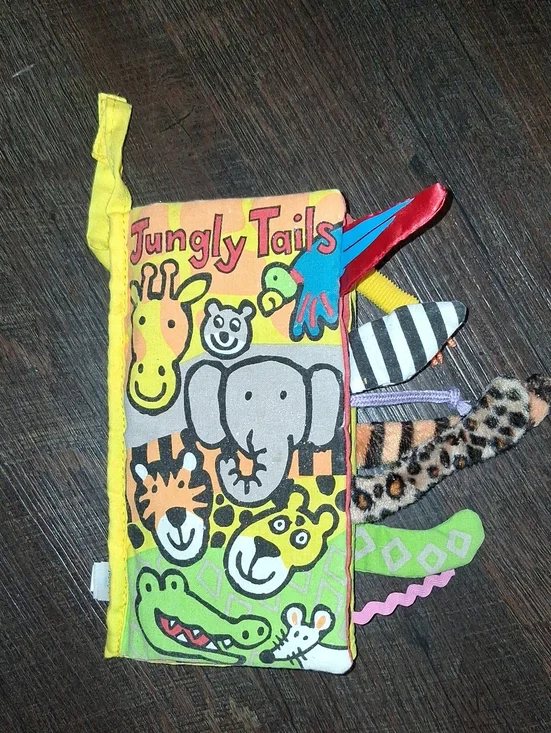 Jellycat Yellow Multicolor Jungle Tails Soft Activity Book