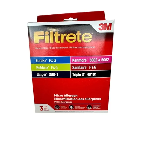 FILTRETE 3M Bags Eureka & Sanitaire F&G,‎ Kenmore 5002/5062, Singer Sub1