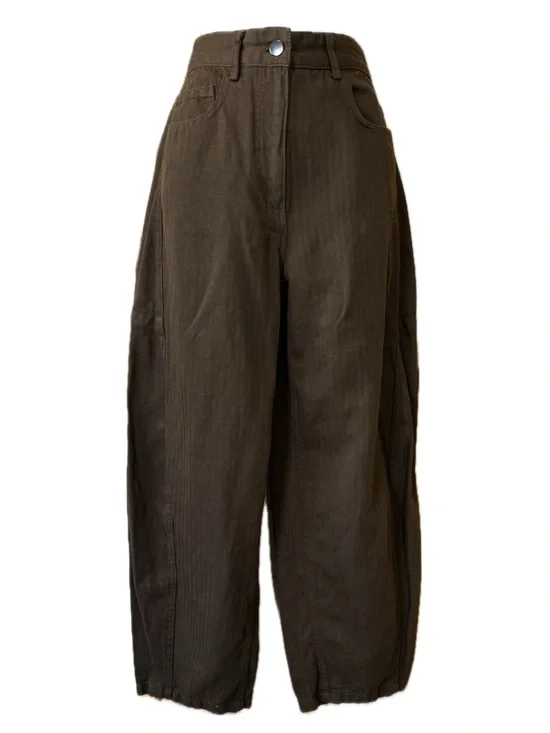 Zara High-Rise Barrel Leg Pants