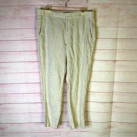 Banana Republic Avery 100% Linen Pants‎ Size 10