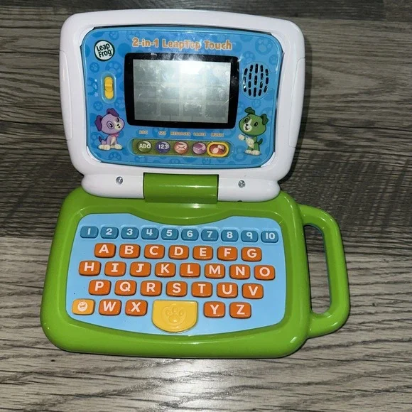 Leap Frog 2 in 1 LeapTop Touch Blue Green Learning Toy‎ - Preowned WORKS