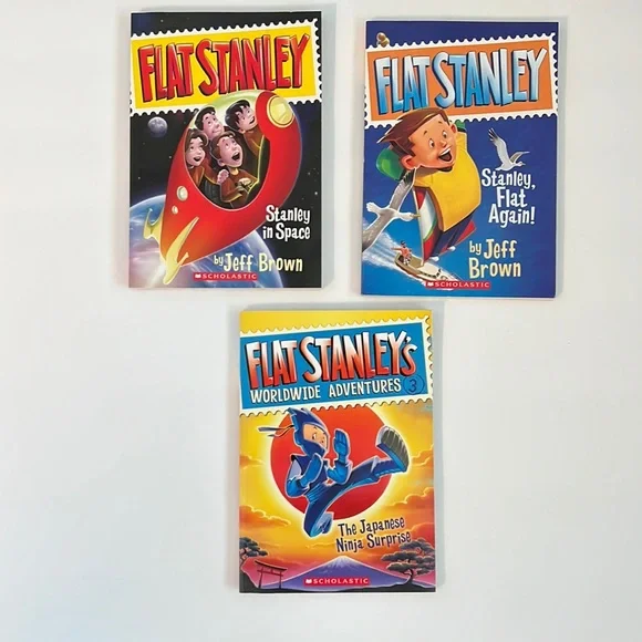 Kids Flat Stanley Book Bundle: Stanley, Flat Again!, In Space!, Ninja Surprise