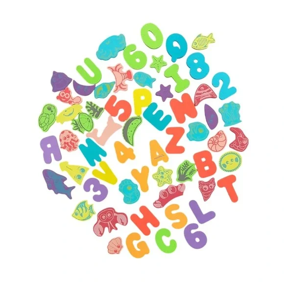 Baby Bath Toys Foam Letters Numbers Sea Creatures Shells Rainbow‎