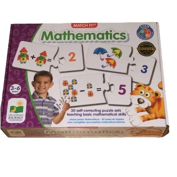 Learning Journey Match It Mathematics 30 Self-Correcting Puzzle Sets Complete