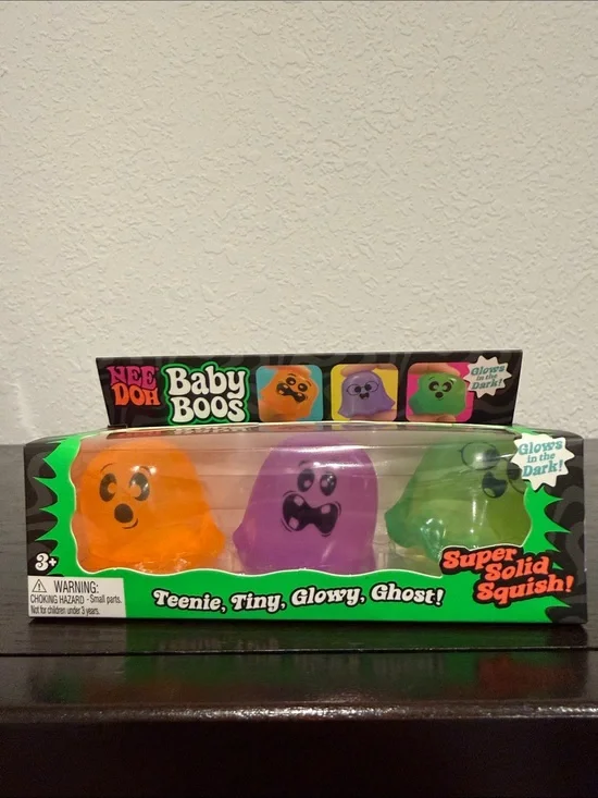 NeeDoh Glow-In-The-Dark Baby Boos Squishy Toy Set