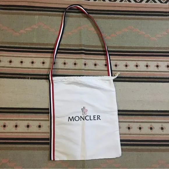 Moncler drawstring dustbag with shoulder strap  15” x 14” NEW