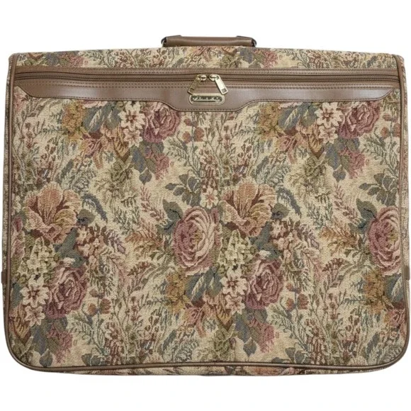 Jaguar Floral Tapestry Garment Bag Vintage Travel‎ Suit Dress Carrier Multicolor