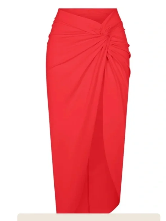 New Skims Swim Sarong Skirt Womens Ruby Red‎ Coverup Midi size 3X