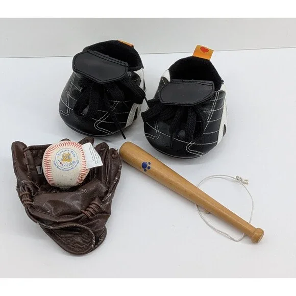 Build-A-Bear Workshop Baseball Sports Gear Set Cleats Glove Bat Ball Plush Toy
