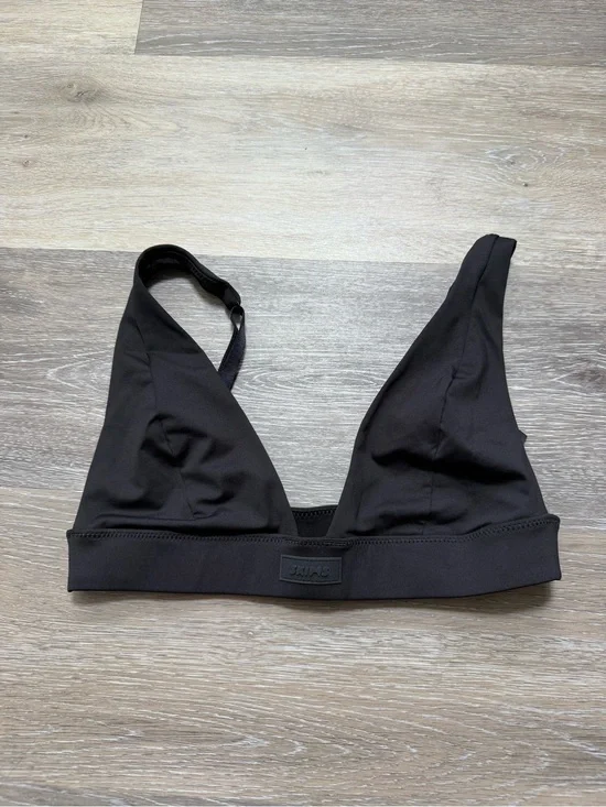 SKIMS SIGNATURE SWIM PLUNGE BIKINI TOP - Black Onyx / small