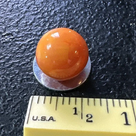 Vintage Glass Marble Orange Cream White‎ Swirl 1/2