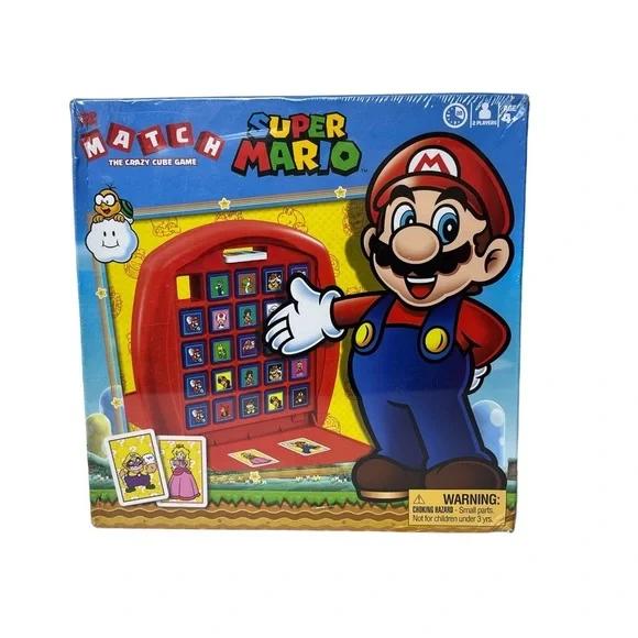 Super Mario Match The Crazy Cube Memory Game Ages 4+ 2‎ Players Carrying Case