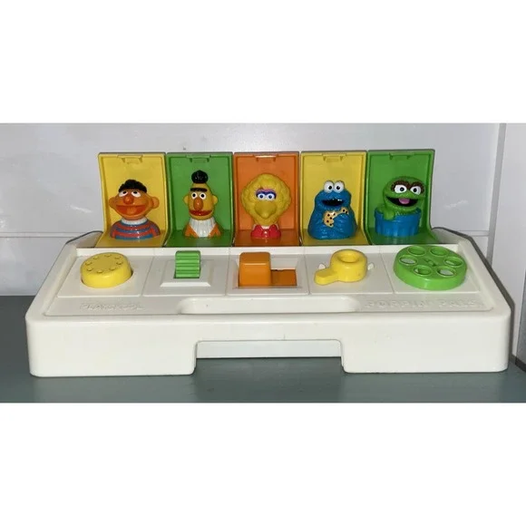 SESAME STREET‎ Vintage Playskool Muppet Busy Poppin' Pals 1980 Pop-Up Toy